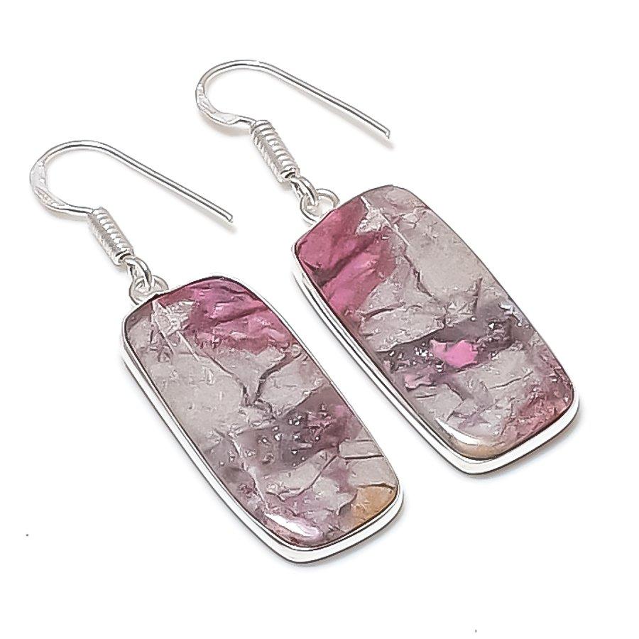 

Натуральный Кобальтовый Камень Ручной Работы Серьга из Стерлингового Серебра 925 пробы 1.85 AEE-11050