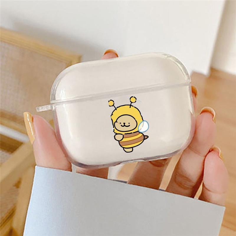 Earphone Case for AirPods 4 Pro3 Transparent Dog Puppy Cases for AirPods Pro2 3 4 1/2 Soft Silicone Protective Cover Box Cover