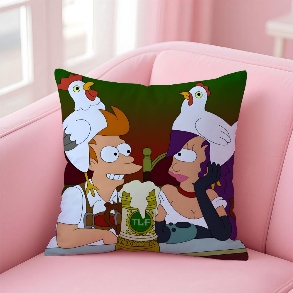Anime F-Futurama Cushion Cover Home & Car Multi-Scene Pillow Cover - Reversible, Soft & Durable for Daily Use