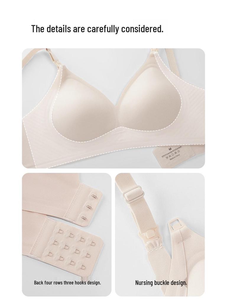 Seamless Soft Support Nursing Bra - Anti-Sag, Fixed Cup, Uplift Maternity Bra