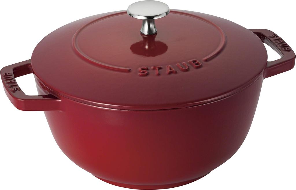 Staub Cherry L Dvouruční litý smaltovaný hrnec na rýži 3 hrnky IH kompatibilní japonský "Wanabe 20 cm" [Autorizovaný produkt] Wa-NABE 40501-072