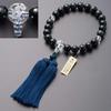 Altar Shop Takita Kyoto Prayer Beads for Blue Eye Dragon Carved 22 Pure Silk Head Bead Bag Can Be Used by All Certificate Included [Buddhist Shoten]