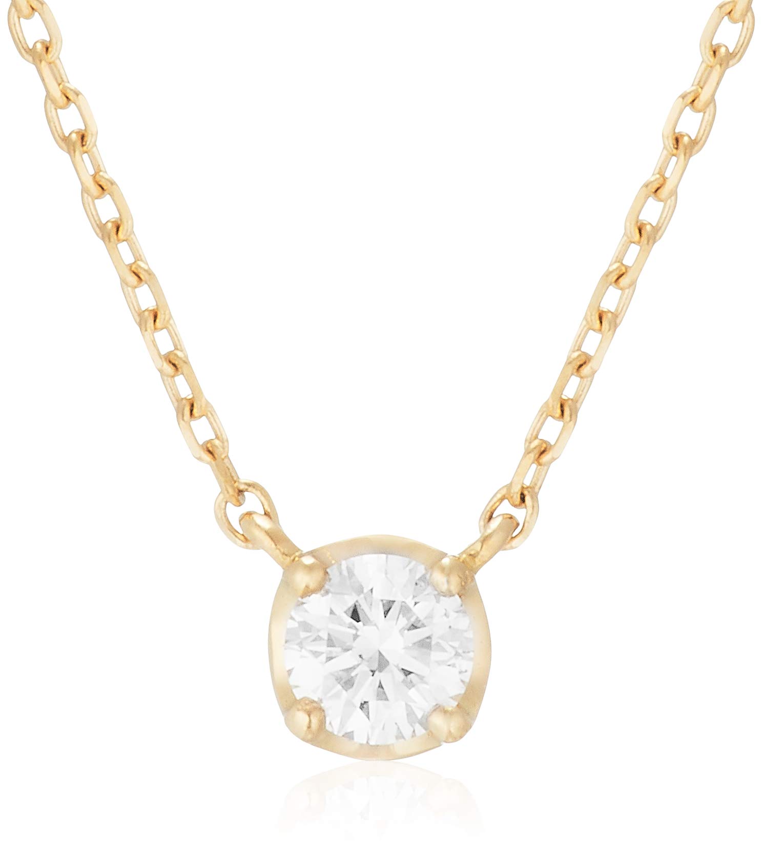 

K18 Yellow Gold Necklace Single Diamond Motif 111731123007 [Official] 4℃ (Yondo Sea) Approx. 0.1ct