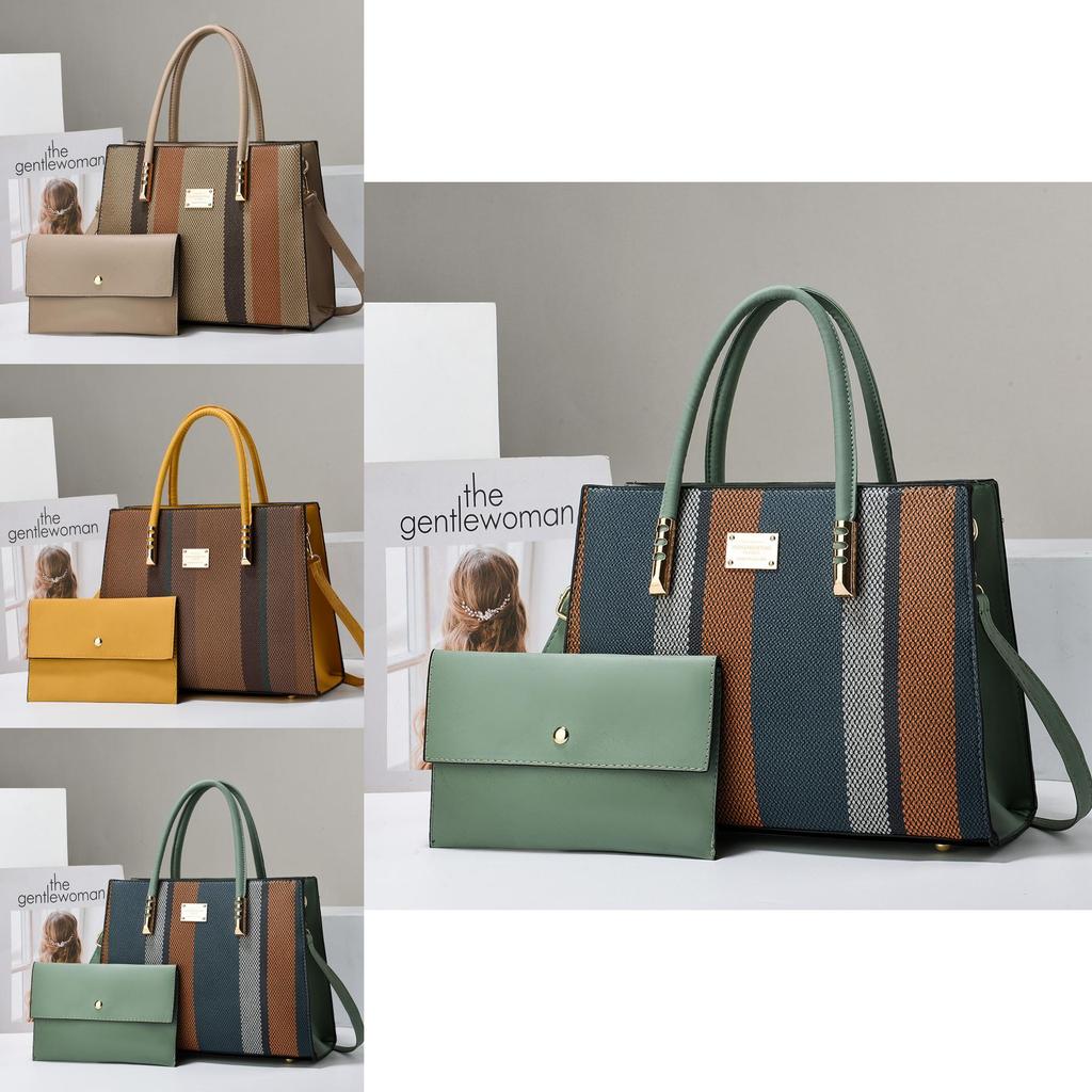 Pu Maternal Shoulder Bag With Contrast Stitching For Daily Urban Style