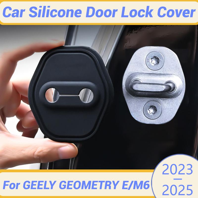 For GEELY GEOMETRY E M6 -2025 Silicone Car Door Lock Buckle Protection Cover Elastic Anti-Collision Shock Absorbing Pad
