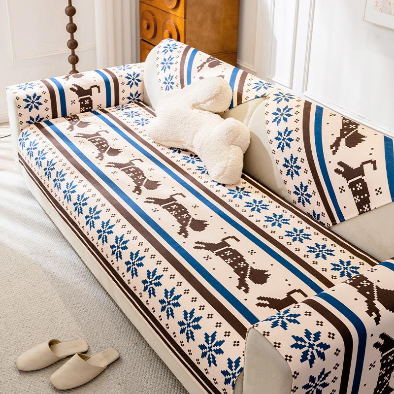

Fixed non-slip 2025 new four-season universal straight-row leather sofa seat cushion sofa cover 70*70cm