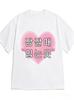 Y2k Korean Sleepwear Quote Tshirt Unisexs Unisexs Loose Fit Casual Crewneck Tee Pink Gradient Heart Print Girly Top For Summer