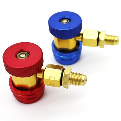 Adjustable R134A Adapter Fittings H/L Quick Coupler AC Car Air Conditioner Refrigeration Freon Manifold Gauge Hose Connector