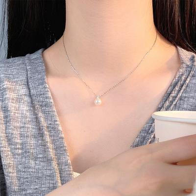 Personalized Zircon Pearl Necklace for Women's Fashion and Exquisite Pendant with Collar Chain