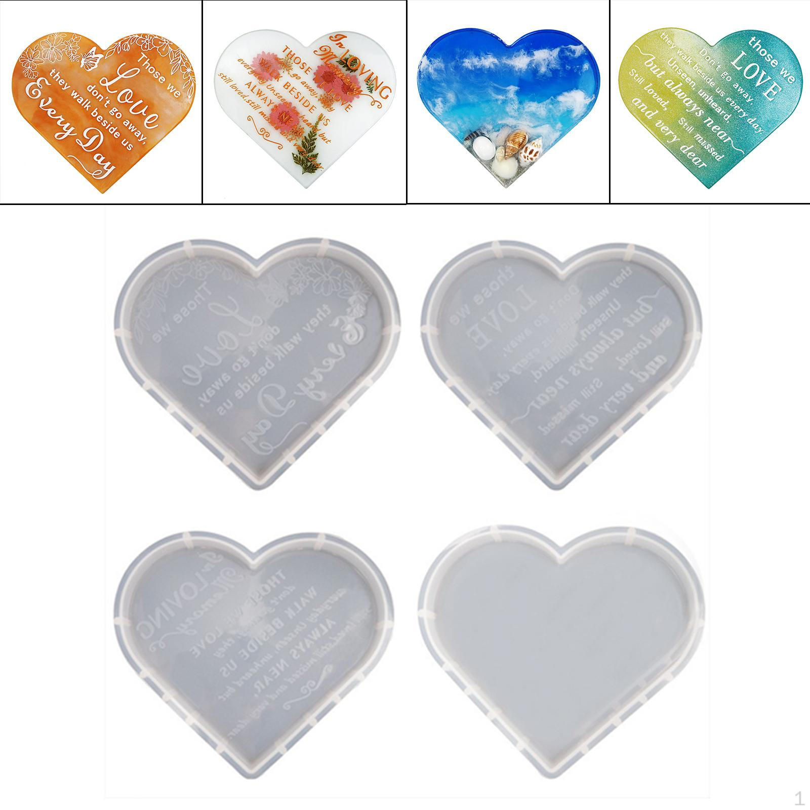 

Heart Epoxy Casting Tool Silicone Coaster for DIY Making Bookends