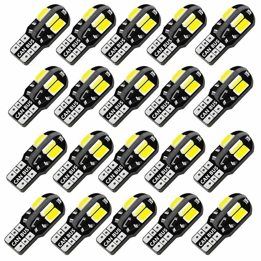 10pcs Auto Signal Light W5W T10LED 5730 8SMD Canbus Error Free 12V 194Map Dome Lights Parking Light Door Light Car Interior Bulb