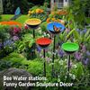 Bird Feeder With Adjustable Metal Stakes Suitable For Outdoor Garden Wildlife Watering Station Rain Collector Decoration