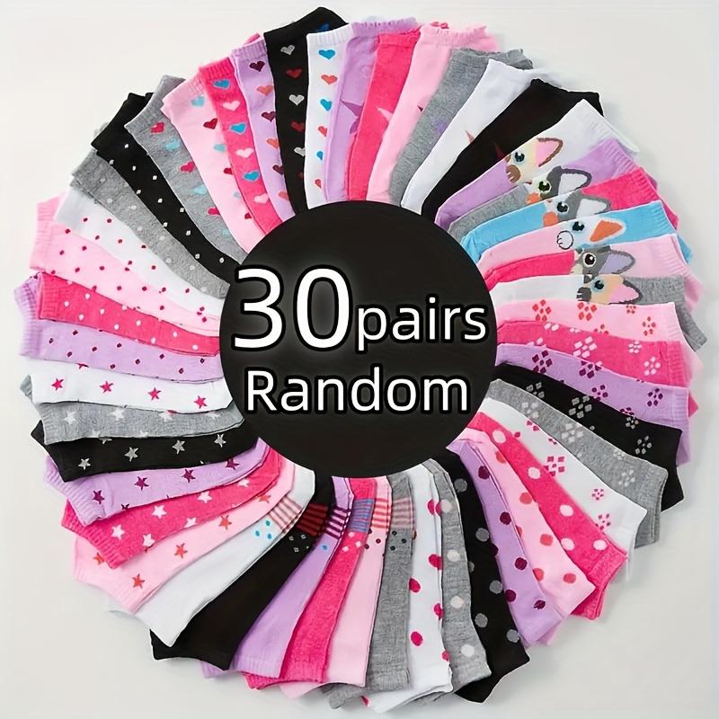 10/20/30/40Pairs Random Heart Print Cat Round Dot Socks Valentine's Day Large and Small Five-pointed Star Short