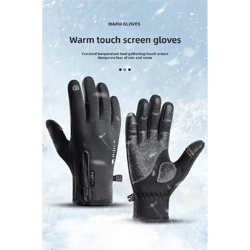Vilico Touchscreen Ski Gloves Windproof Wear-Resistant Anti-Slip Waterproof for Cycling Fishing Cozy Autumn Winter Hand Gear