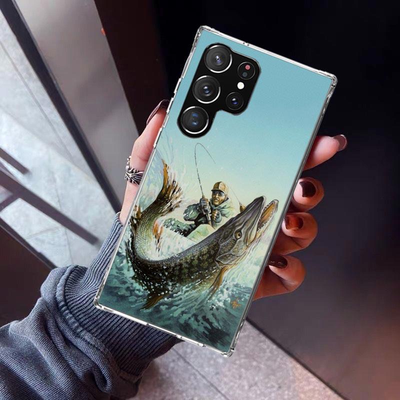 Hunting Fishing Man Phone Case For Samsung Galaxy S23 S24 S25 Edge S26 Ultra S22 + S21 Plus S20 FE Cover Silicone Print Shell Ga