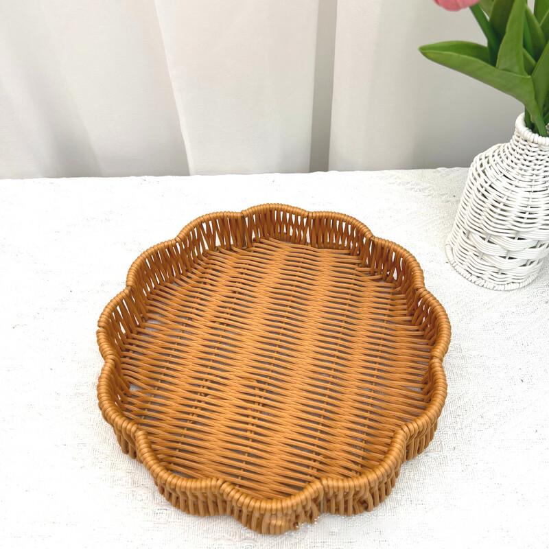 Chinese Style Plastic Woven Snack Serving Basket