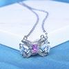Light Luxury Cold Wind Summer Slightly Inlaid With Diamonds Bow Color Matching Earrings Temperament Collarbone Necklace Pink Diamond Ring