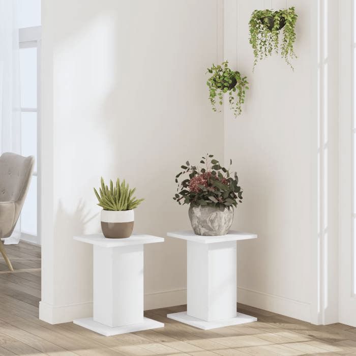 VidaXL Plant Stands 2 Pcs White 30x30x40 Cm Engineered Wood 3307846