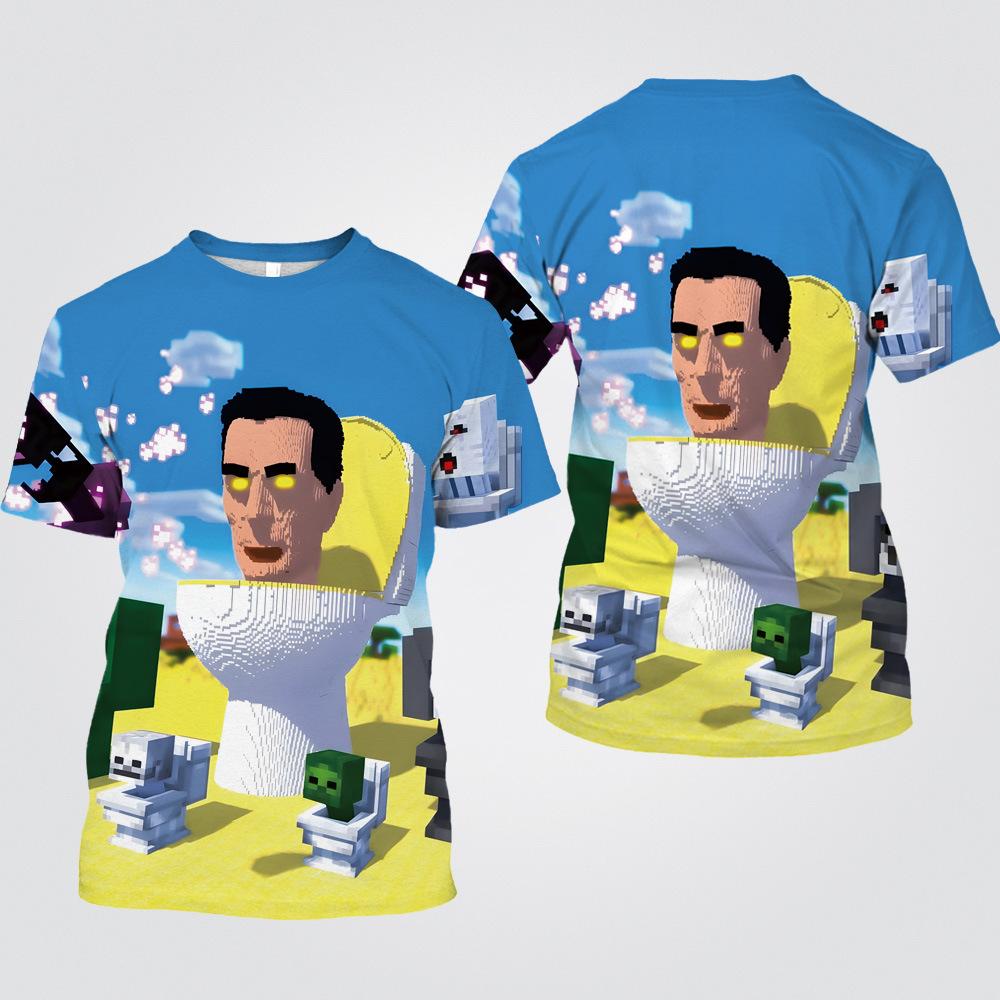 15 Colors Summer Fashion Women/Men's Casual Game Skibidi Toilet Graphic Printed Cosplay Short Sleeve T-shirts
