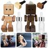 Shaking Wooden Man Fragrance Diffuser Figurine Car Decoration Small Ornaments Leg-swinging Robot Figurine Cute Wood Man Car Goo