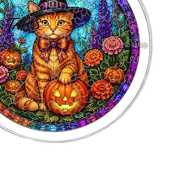 Talos Halloween Acrylic Puzzle Suncatcher, 7.87 Inch Sun Catcher Window Hanging Ornament, Ideal for Gifting and Home Decor