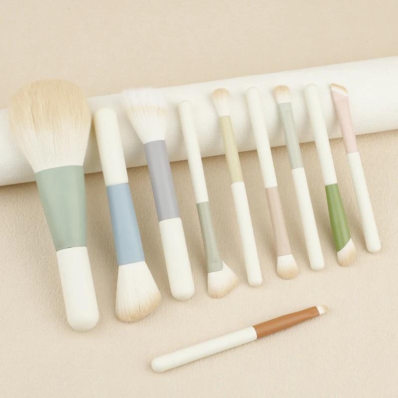 10Pcs Vibrant Color Handle Makeup Brush Set Professional Beauty Tools Kit for Foundation Lip Eye Liner Maquiagem