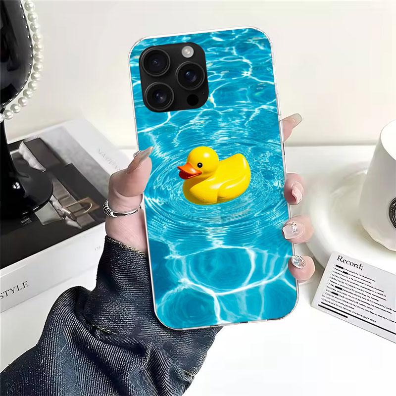 

Rubber Ducks Swimming Pool Soft Phone Case For IPhone 11 17 Air 16E 16 Pro Max 15 + 14 Plus 13 Mini 12 Apple 7 SE 8 Fundas Coque iPhone 17 Pro Max