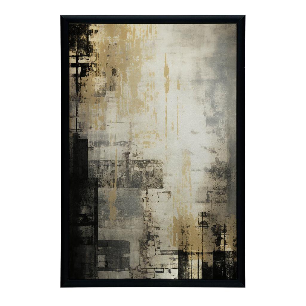 Złoty Klimat Współczesności Złoty Klimat Współczesności, 70X100 Cm, Rama Aluminiowa Czarna, Papier Matowy 230 Gsm