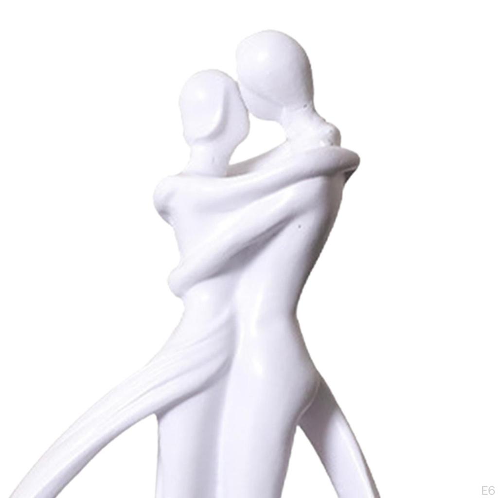 Couple Statue Figure Resin Lovers Sculpture Desk Ornament for Office Shelf Table Bookshelf