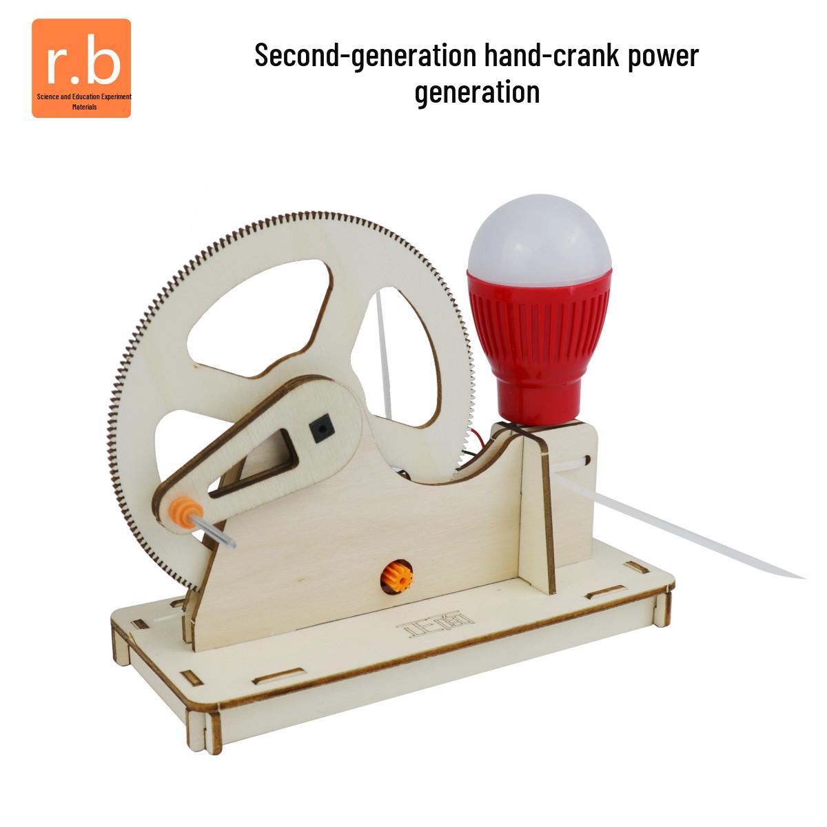 DIY Hand-Cranked Generator Kit for Elementary & Kindergarten STEM Crafts Wooden