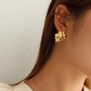 Dongdaemun Pleated Textured Earrings In 18K Gold-Plated Titanium Steel