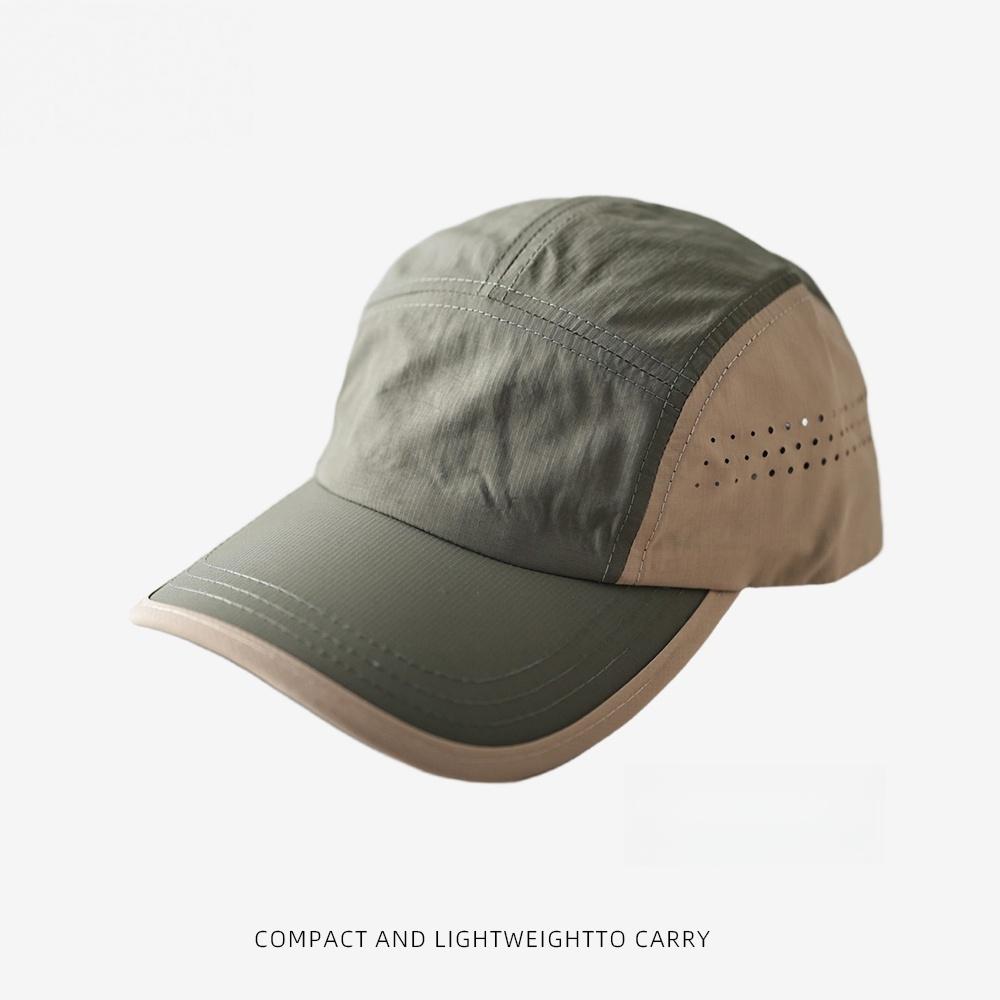 UPF50+ Quick Dry Baseball Cap Color Block 5 Panel Hat Breathable Outdoor Sports Running Sun Protection Men Women Caps