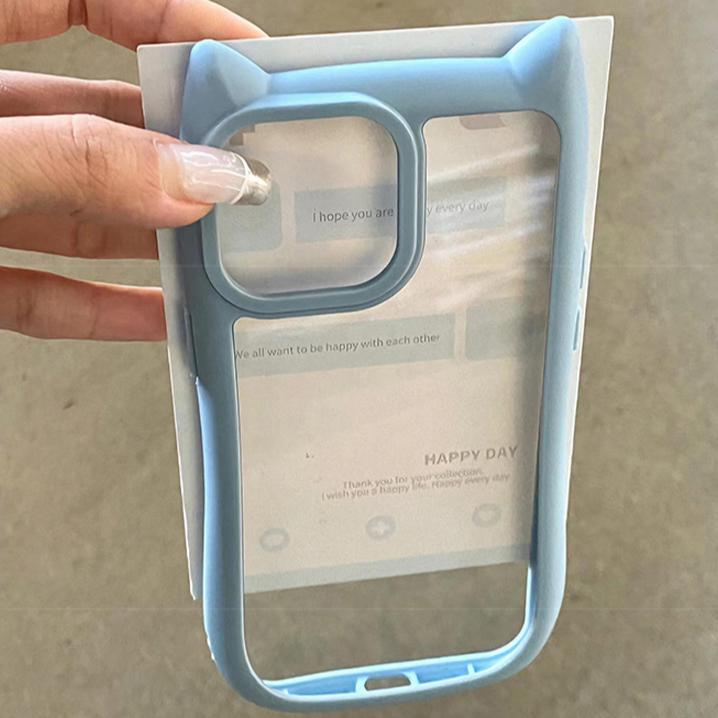 Phone Cases for iPhone 11 13 16 Pro Max iPhone 14 15 Pro Max 12 13 Pro Max 13 Pro 14 Pro Cute Cat Ear Shape Anti-fall Shockproof Wear-resistant