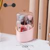 Rotatable Makeup Brush & Pencil Holder with Lid - Dustproof Desktop Organizer for Lipsticks & Eyebrow Pencils