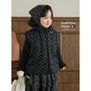 Girls' Black Floral Padded Sleeveless Vest