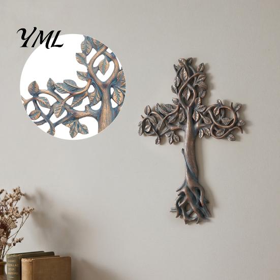 Modern Tree Decor for Bedroom Acrylic Rose of Life Wall Decoration, 3D Engraved Floral Religious Art Home Ornament Living Room Bedroom, Hanging