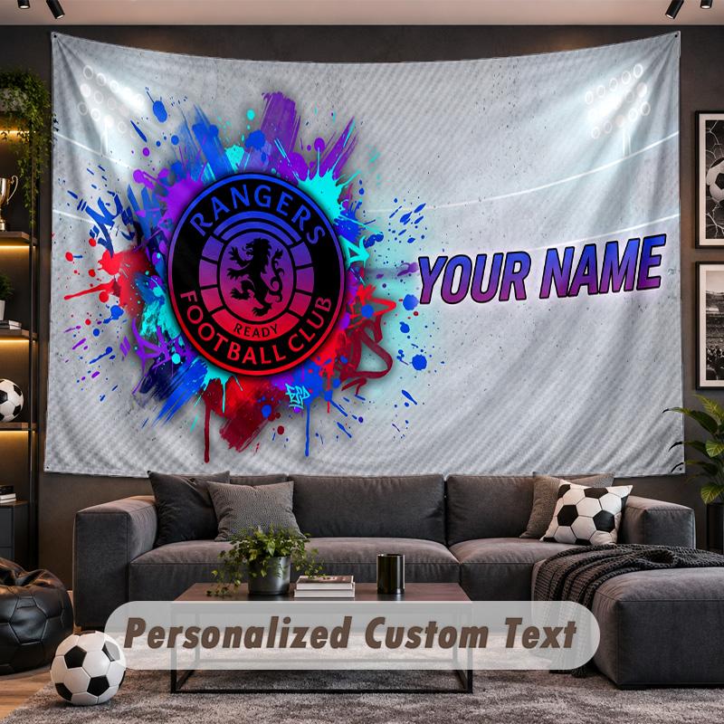 Rangers FC Personalized Tapestry Support Custom Name, Wall Art Home Decoration