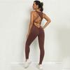 Peach Hip Yoga Jumpsuit: Quick-Dry, Wrinkle-Free, Butt Lift with Stylish Back Design