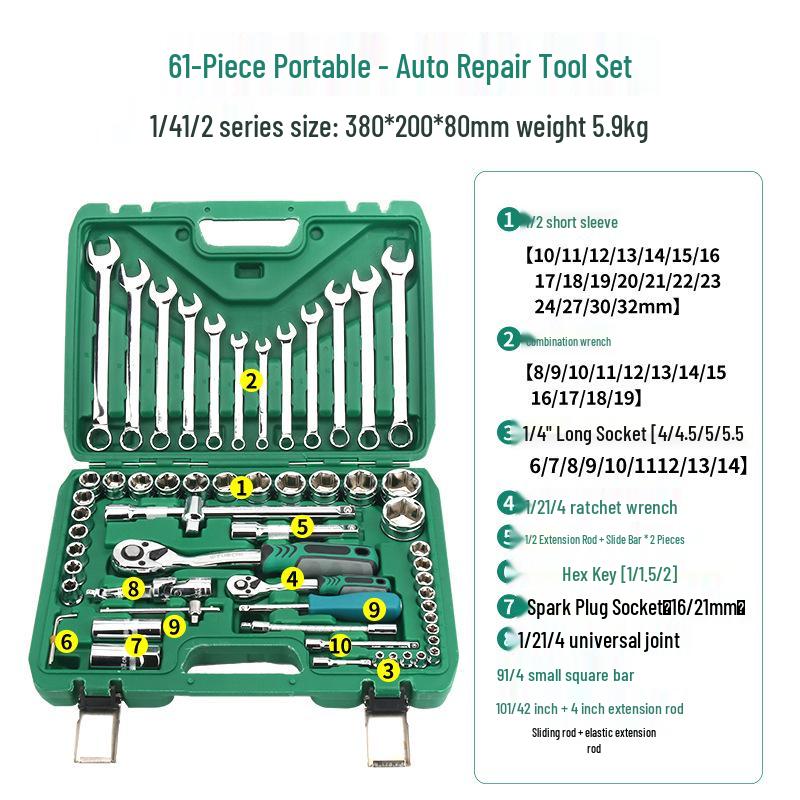 Multifunctional Ratchet Wrench Socket Set for Auto Repair & Maintenance
