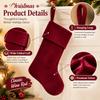 European Style Velvet Christmas Stocking 20 Inch Holiday Decor