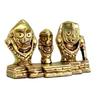 Pure Brass Puri Jagannatha Balaram & Subhadra Maa Idol, Golden - 5.25 Inches