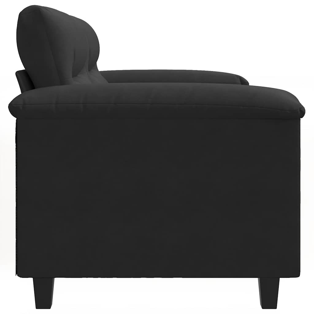 Vidaxl Sofa 2-Osobowa, Czarna, 140 Cm, Tapicerowana Mikrofibrą