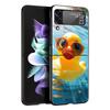 Cartoon Duck Hard PC Phone Case For Samsung Galaxy Z Flip 7 6 5 4 Black Cover For Galaxy Z Flip 3 Foldable Shell Fundas Capa Bag