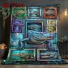 Cyber Crocodile Gallery 2D Flat Pattern Flannel Blanket, High Quality All Seasons, Home Decor, Warmth and Comfort, Perfect for Christmas Gifts.
