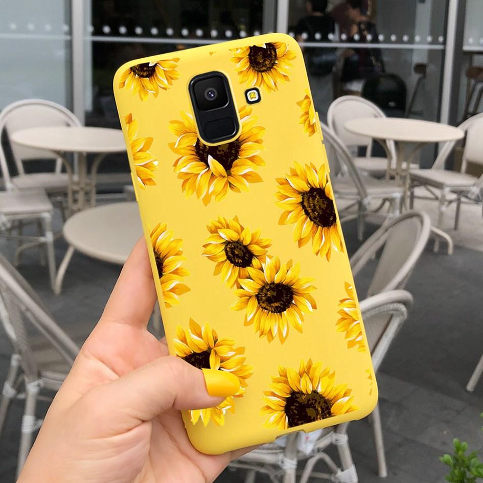 For Samsung Galaxy A6 2018 Case SM-A600F Cute Sunflower Astronaut Phone Cover For Samsung A6 Plus 2018 A6Plus A6+ SM-A605F Coque