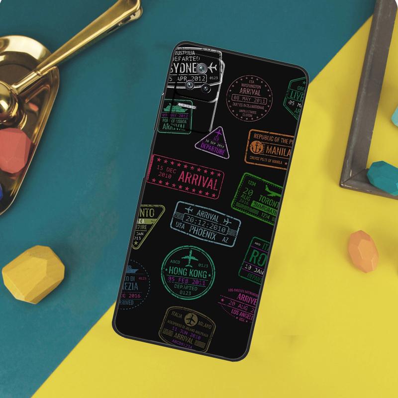 Passport Travel Stamps Case For Xiaomi 13 14 15 Ultra 11T 12T 13T 14T Pro POCO X7 Pro X3 X5 X6 F5 F6 M6 Pro Funda