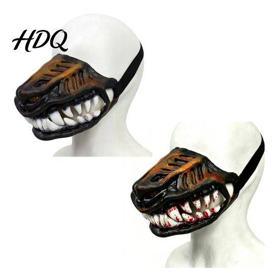 Themed Party Dog Attire Hell Hound Muzzle for Dogs Scary Natural Latex Beast Costume Mask Hellhound Headgear Dogs with Adjustable Straps Halloween