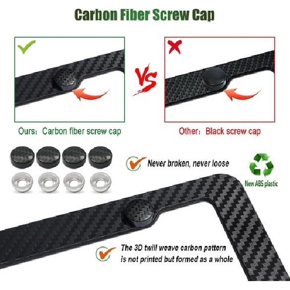 Kennzeichenhalter - Schwarzes Karbonmuster Kunststoff Vorder- und Rückseite Auto-Kennzeichenhalter