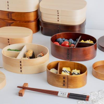 White Pine Double-layer Bento Box Japanese Retro Curved Willow Single-layer Large Capacity Fresh Fruit Box Household Lunch Box