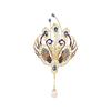 Elegant Animal Brooch Lapel Pin With Pearls Tassels Detailing Colorful Alloy Jewelry For Women Versatile Accessory